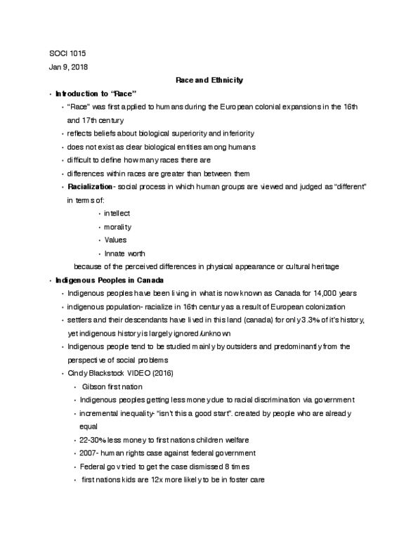 SOCI-1015EL Lecture 11: Race & Ethnicity thumbnail