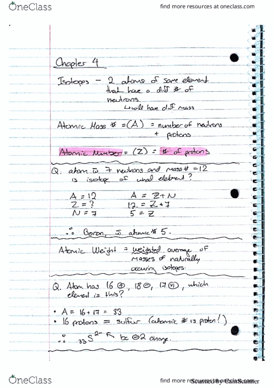 CHEM 1100 Lecture 4: Isotopes, Atomic mass/weight/structure, Bohr Model thumbnail