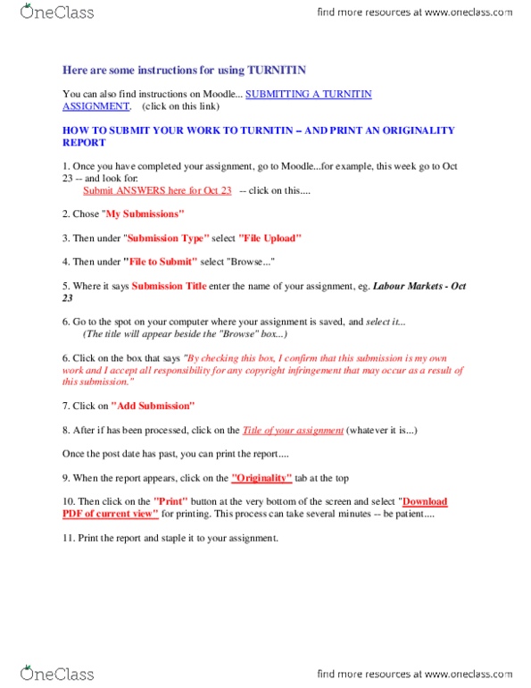 SOSC 1510 Lecture Notes - Turnitin, Moodle thumbnail