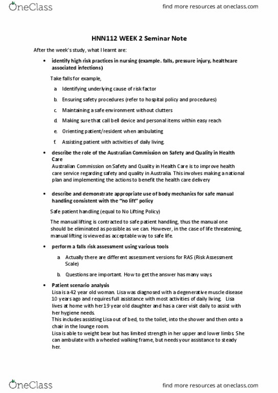 HNN112 Lecture Notes - Lecture 2: Scenario Analysis, Alarm Device thumbnail