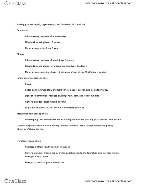 EHS 240 Lecture Notes - Lecture 13: Edema, Corticosteroid, Scleroprotein thumbnail