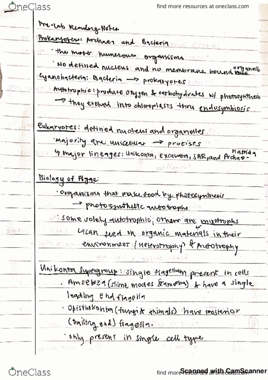 BIOLOGY 1B Chapter 1: Pre Lab Reading Notes #1 thumbnail