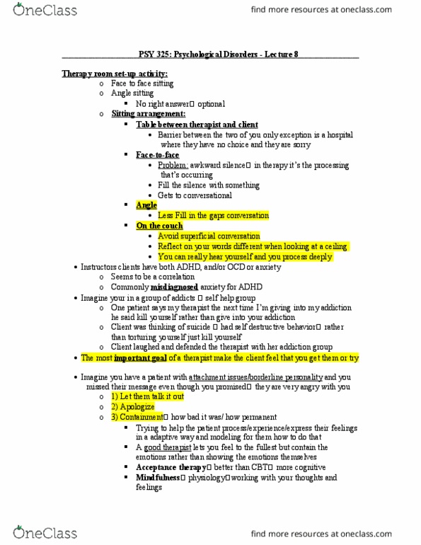 PSY 325 Lecture Notes - Lecture 8: Borderline Personality Disorder, Psy, Object Relations Theory thumbnail