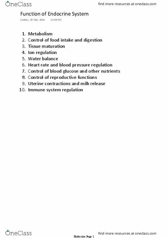 HUMB1000 Lecture Notes - Lecture 9: Blood Sugar, Water Balance, Immune System thumbnail