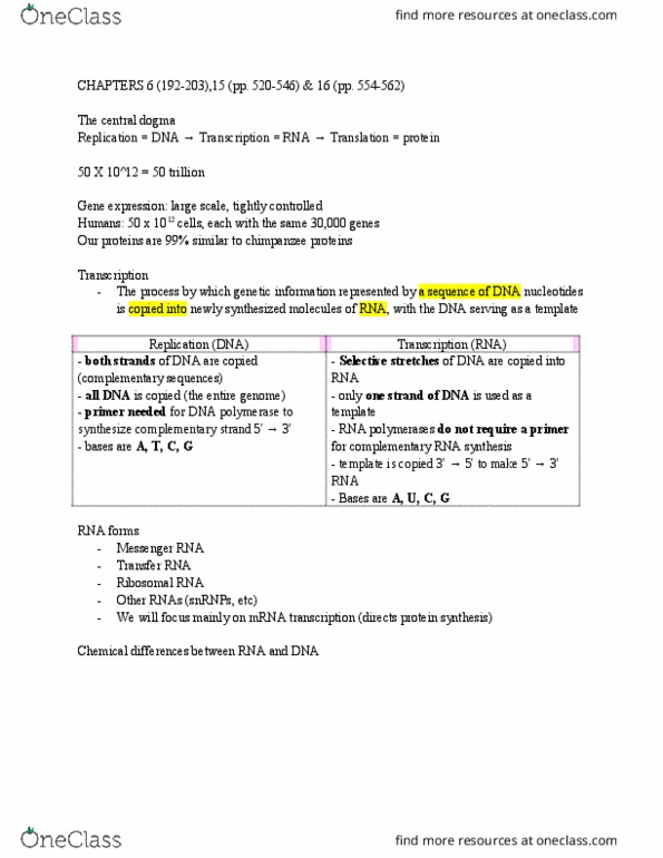 BIO SCI 98 Lecture Notes - Lecture 1: Ribosomal Rna, Transfer Rna, Uracil thumbnail