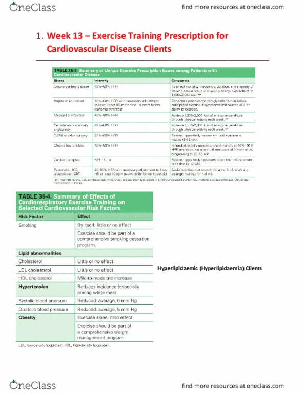 EHR519 Lecture Notes - Lecture 13: High-Density Lipoprotein, Exercise Prescription, Hyperlipidemia thumbnail