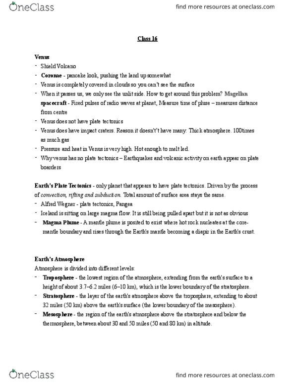 ASTR 1000 Lecture Notes - Lecture 16: Plate Tectonics, Coriolis Force, Diapir thumbnail