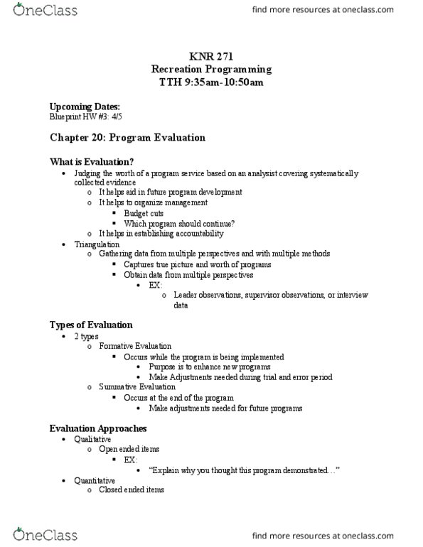 KNR 271 Lecture 13: KNR 271 CHAPTER 20 NOTES thumbnail