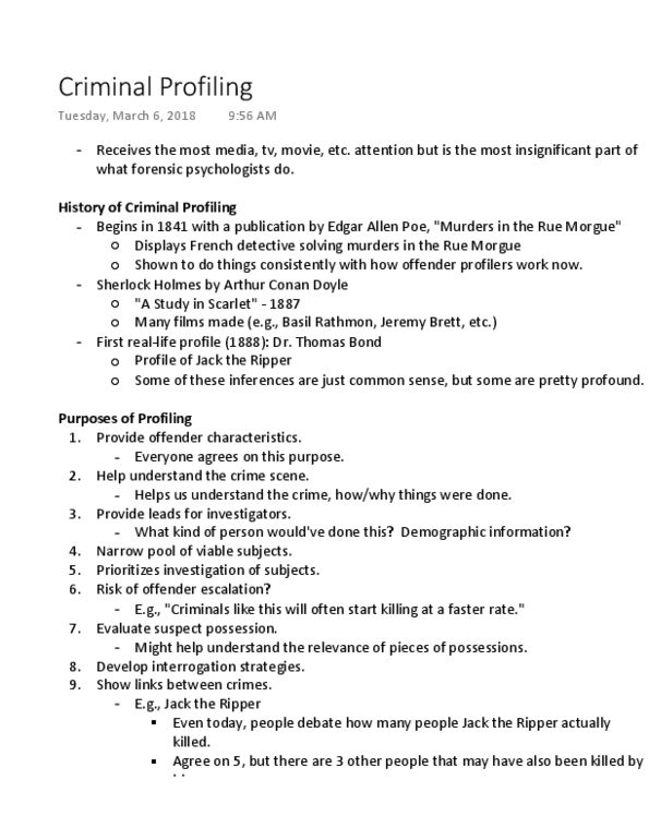 PSYCH 3CC3 Lecture 5: Criminal Profiling thumbnail