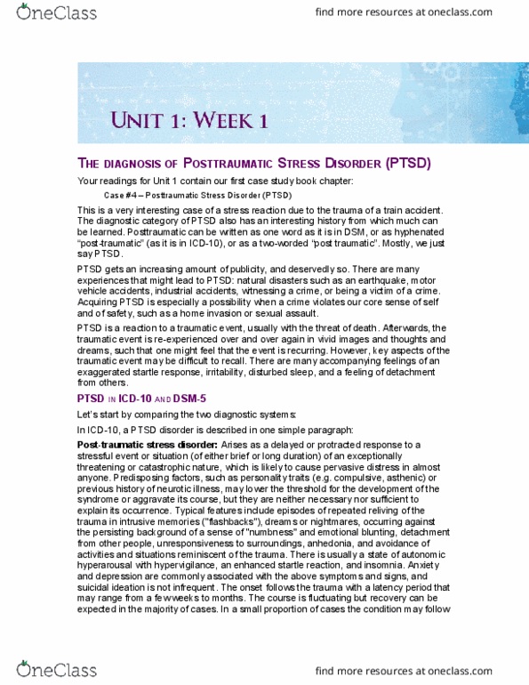 PSYC 2490 Lecture Notes - Lecture 1: Insomnia, Dsm-5, Psychogenic Amnesia thumbnail