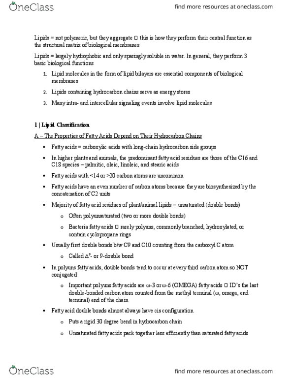 CHE 350 Lecture Notes - Lecture 13: Spectrin, Phylloquinone, Glycolipid thumbnail