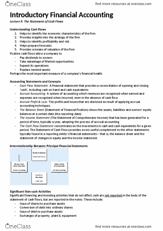 ACCT10002 Lecture Notes - Lecture 9: Retained Earnings, Promissory Note, Cash Flow thumbnail