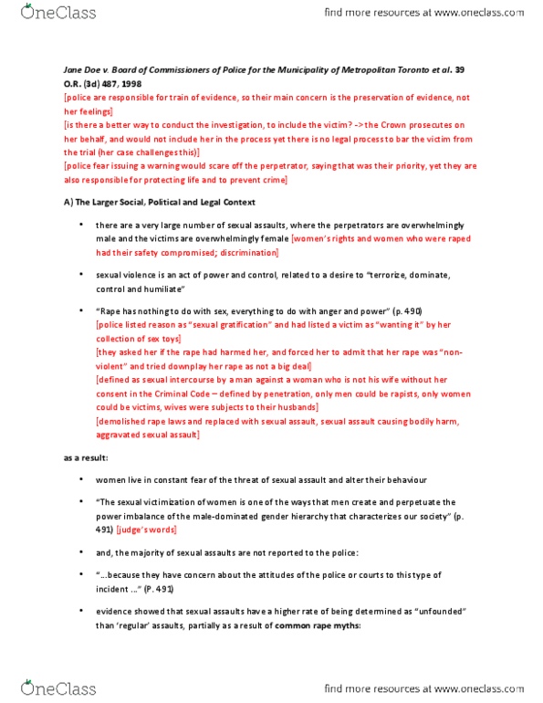CRM 202 Lecture Notes - Lecture 3: Assault Causing Bodily Harm, Equal Protection Clause thumbnail
