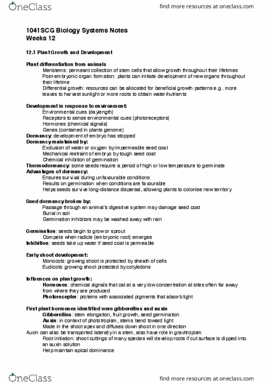 1041SCG Lecture Notes - Lecture 12: Seta, Plant Reproductive Morphology, Hypersensitive Response thumbnail