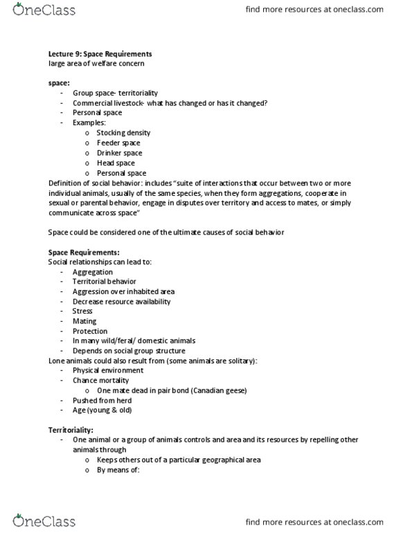 ANBI 411.3 Lecture Notes - Lecture 9: Pair Bond, Proxemics, Animal Testing thumbnail