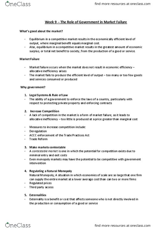 6355 Lecture Notes - Lecture 9: Perfect Competition, Social Cost, Market Failure thumbnail