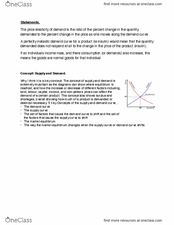 ECON-1006EL Lecture Notes - Lecture 1: Demand Curve, Normal Good thumbnail
