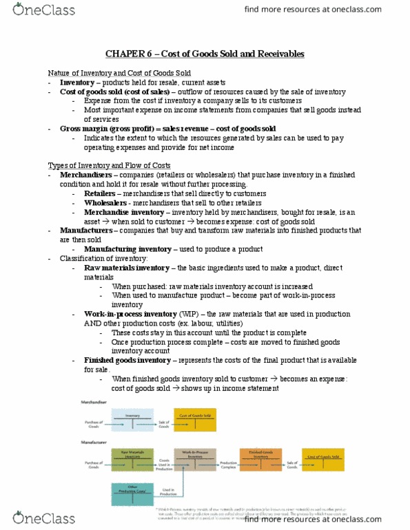 ACCT 1510 Chapter Notes - Chapter 6: Perpetual Inventory, Radio-Frequency Identification, Income Statement thumbnail