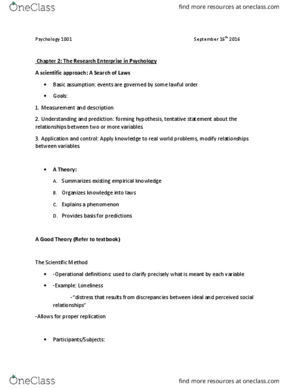 PSYC1003 Lecture Notes - Lecture 3: Confounding, Background Noise, Random Assignment thumbnail