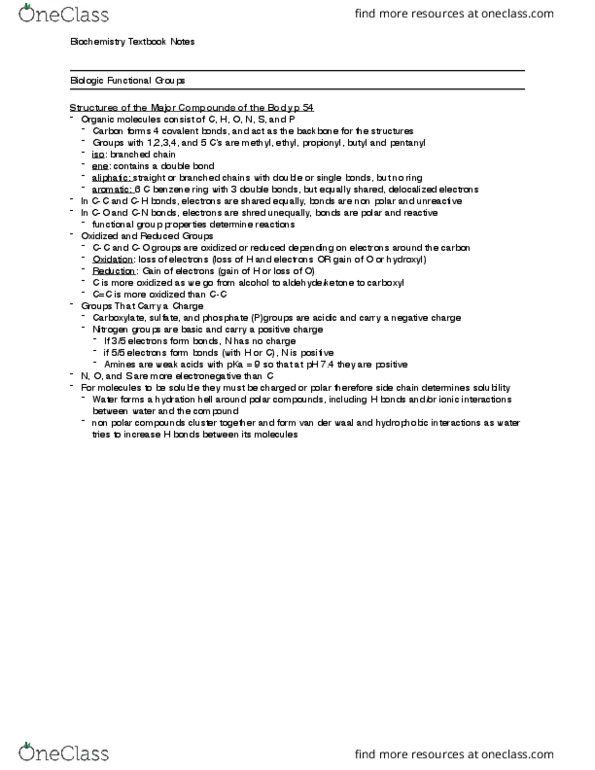 HTHSCI 1LL3 Chapter Notes - Chapter 5: Benzene, Electronegativity, Carboxylate thumbnail