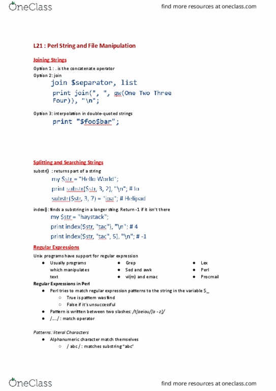 FIT3042 Lecture Notes - Lecture 21: Newline, Procmail, Regular Expression thumbnail