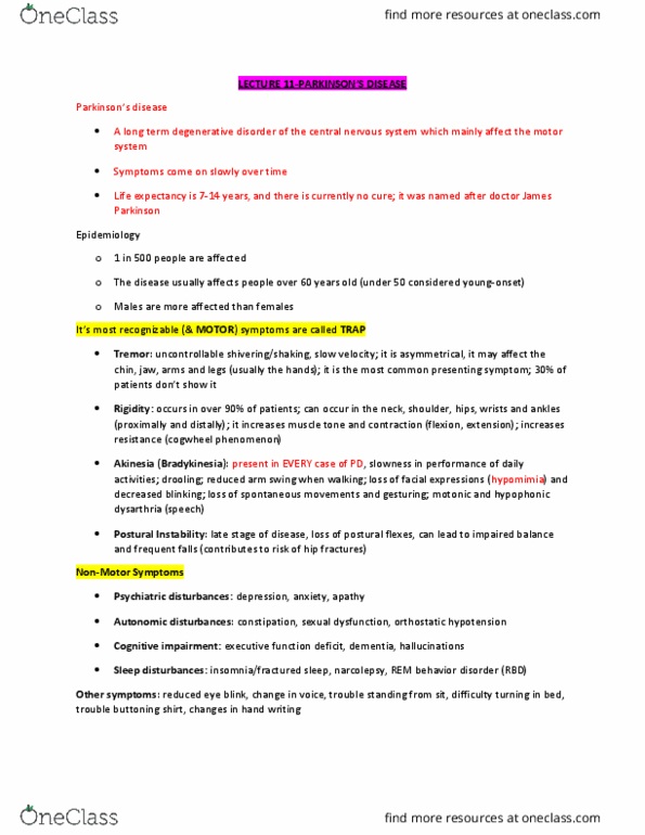 NEUR 1203 Lecture Notes - Lecture 7: Vasoconstriction, Cingulate Cortex, Donald O. Hebb thumbnail