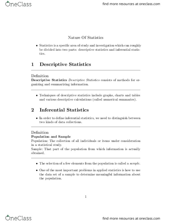 STAT-151 Lecture Notes - Lecture 1: Simple Random Sample, Ob River, Design Of Experiments thumbnail