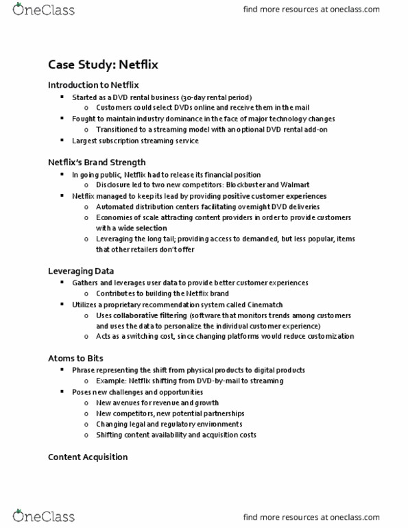 INSY 2301 Lecture Notes - Lecture 5: First-Sale Doctrine, Netflix thumbnail