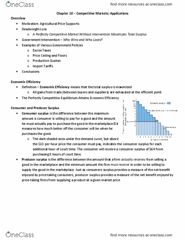 Economics 2150A/B Lecture Notes - Lecture 10: Shortage, Deadweight Loss, Competitive Equilibrium thumbnail