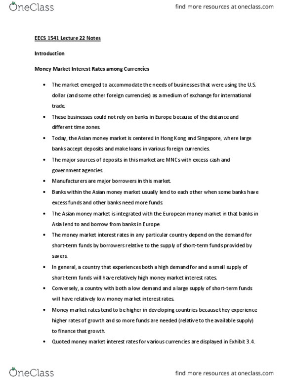 EECS 1541 Lecture Notes - Lecture 22: United States Dollar thumbnail