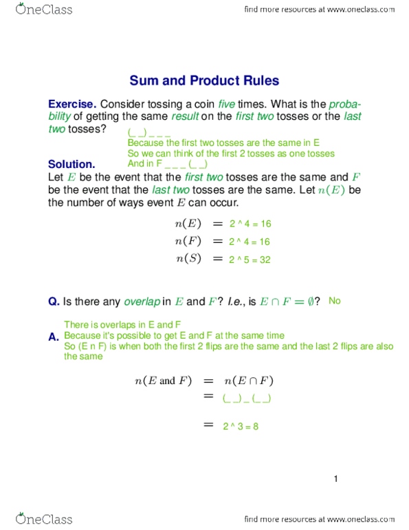 CSCA67H3 Lecture Notes - Product Rule, Sample Space, Bayes Estimator thumbnail
