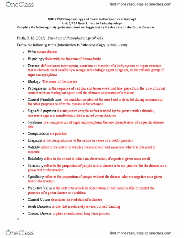 NUR 239 Chapter Notes - Chapter 1-2: Endoplasmic Reticulum, Active Transport, Exocytosis thumbnail