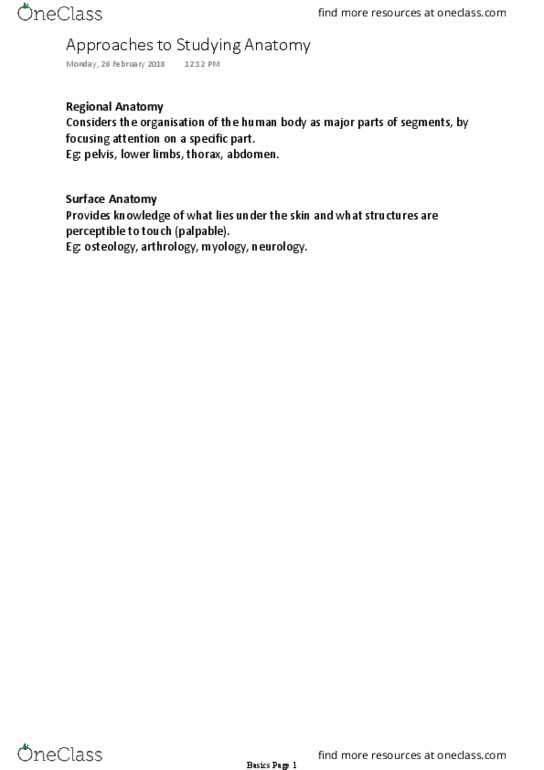 HUMB1002 Lecture Notes - Lecture 1: Abdominopelvic Cavity, Ulna, Synovial Fluid thumbnail