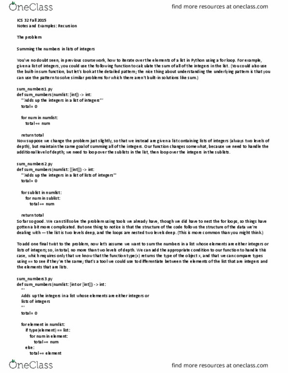 I&C SCI 32 Chapter 5: ICS 32 Website Notes- Recursion thumbnail