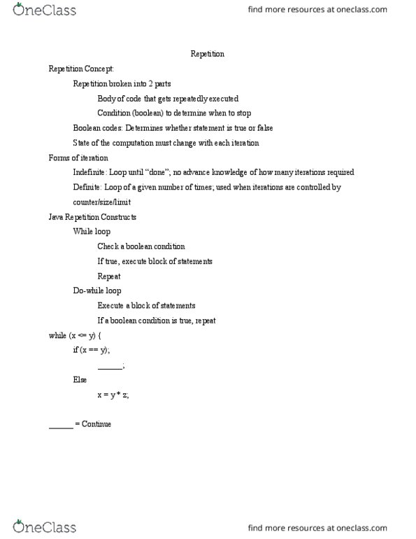 CS 18000 Lecture Notes - Lecture 8: Foreach Loop, Array Data Structure, Sequential Access thumbnail