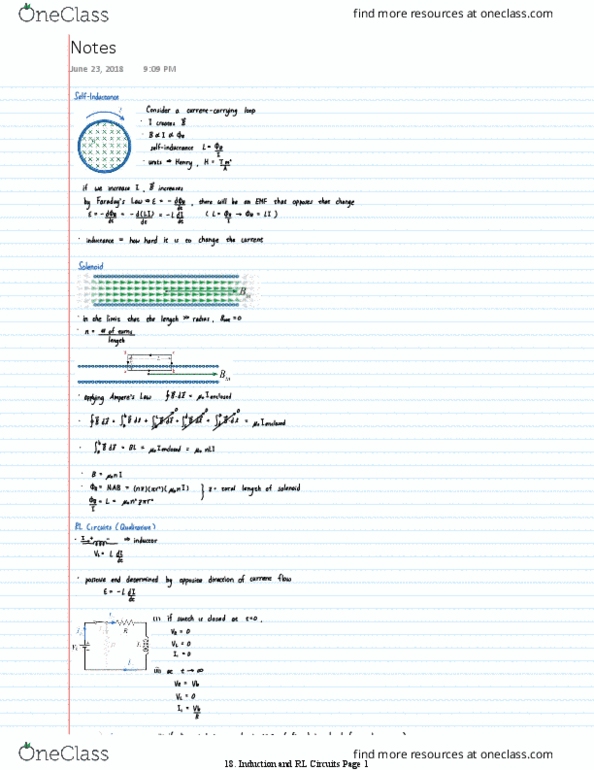 PHYS 121 Lecture Notes - Lecture 18: Inductor, V12 Engine, Rl Circuit thumbnail