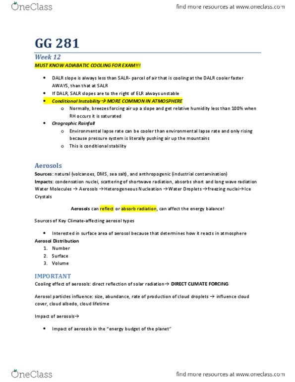 GG281 Lecture Notes - Rayleigh Scattering, Mie Scattering, Cloud Albedo thumbnail