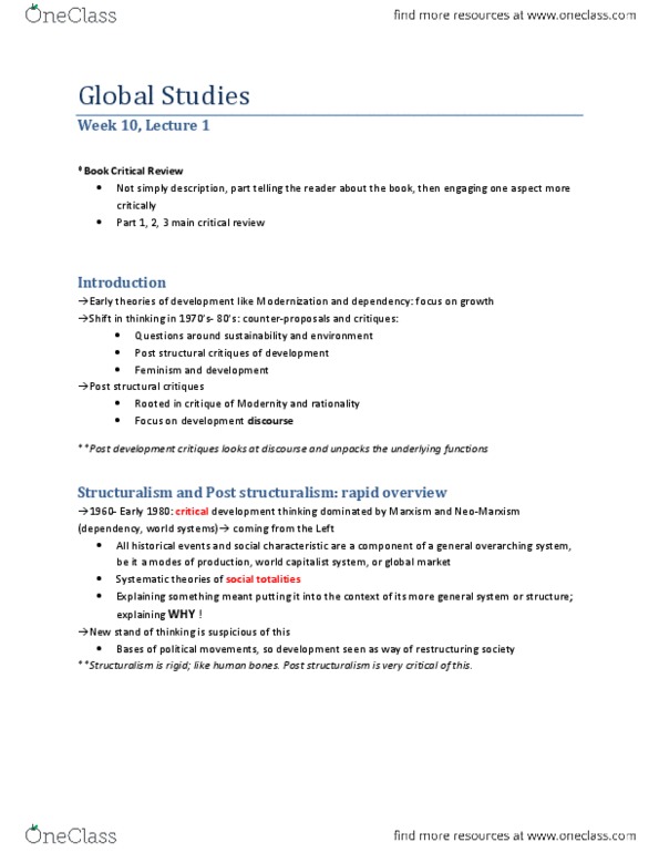 GS211 Lecture Notes - Lecture 10: Post-Structuralism, Age Of Enlightenment, Secular Morality thumbnail