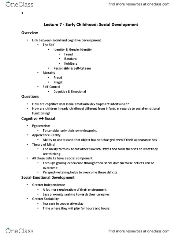 PSYC 2010U Lecture Notes - Lecture 7: Prefrontal Cortex, Father Figures, Job Performance thumbnail