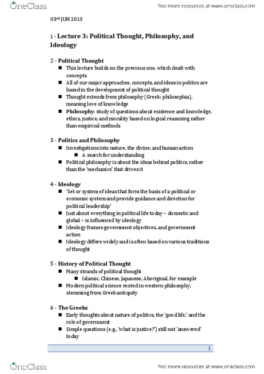 POL 100 Lecture Notes - John Stuart Mill, Medieval Philosophy, Robert Nozick thumbnail
