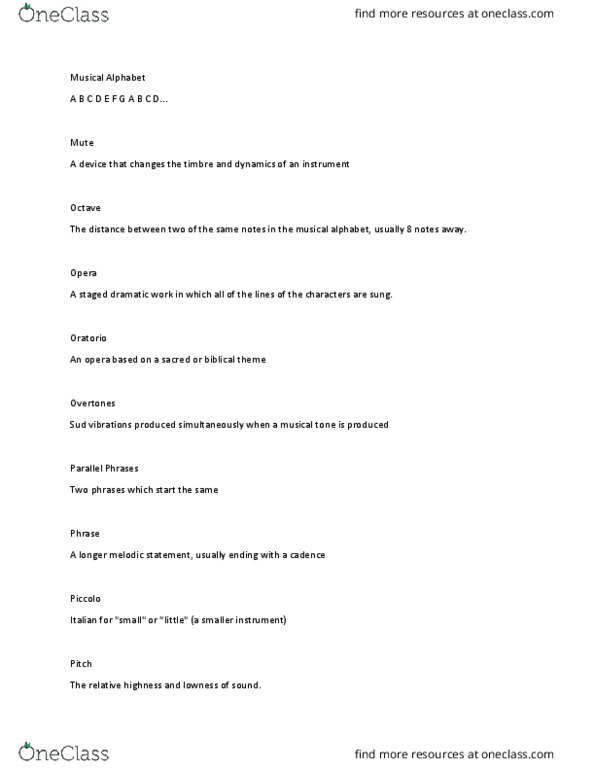 MUL 2010 Lecture Notes - Lecture 31: Sonata Form, Percussion Instrument thumbnail