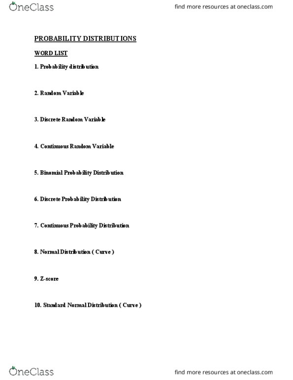 BUS 223 Lecture Notes - Lecture 2: Standard Deviation, Washing Machine, Binomial Distribution thumbnail