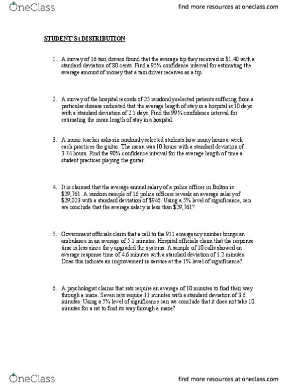 BUS 223 Lecture Notes - Lecture 14: Confidence Interval, Standard Deviation thumbnail