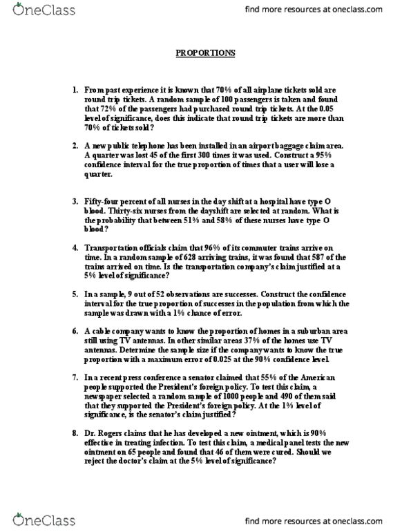 BUS 223 Lecture Notes - Lecture 11: Confidence Interval thumbnail