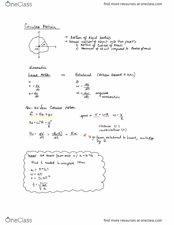 PHY 205 Lecture Notes - Lecture 8: Angular Acceleration, Mg 42, Circular Motion thumbnail