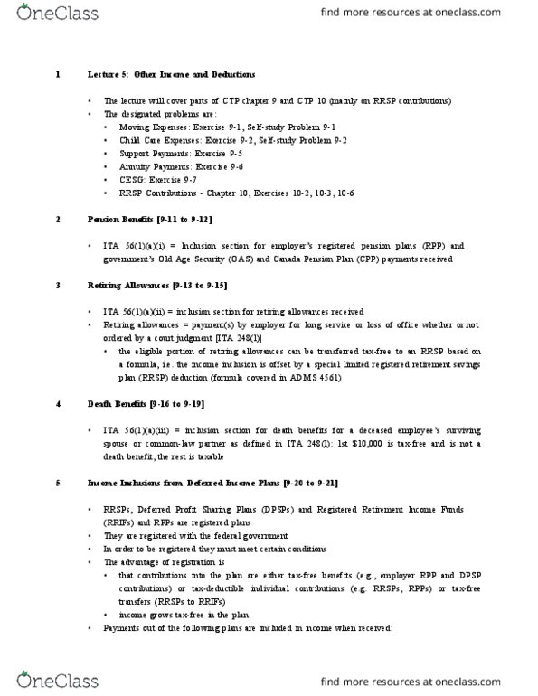 ADMS 3520 Lecture Notes - Lecture 5: Leap Year, Income Splitting, Unemployment Benefits thumbnail