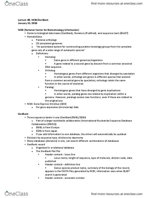 BINF 511 Lecture Notes - Lecture 4: Ford Probe, Unique Key, Medical Subject Headings (Mesh) thumbnail