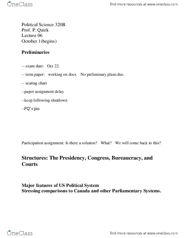 POLI 101 Lecture Notes - Unanimous Consent, Parliamentary System, John Boehner thumbnail