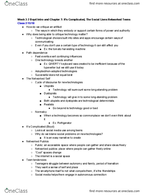 MAC 325 Lecture Notes - Lecture 14: Digital Native, Qwerty, Path Dependence thumbnail