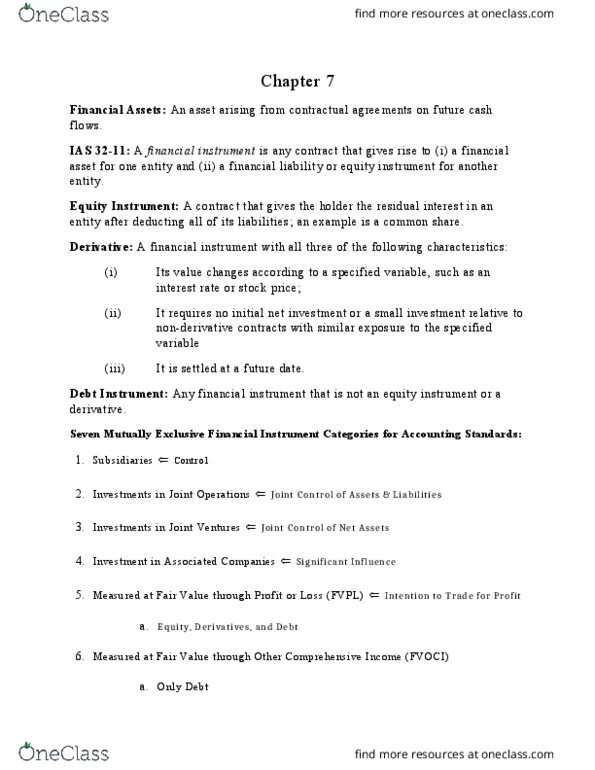 AFM291 Chapter Notes - Chapter 7: Unanimous Consent, Effective Interest Rate, Financial Instrument thumbnail